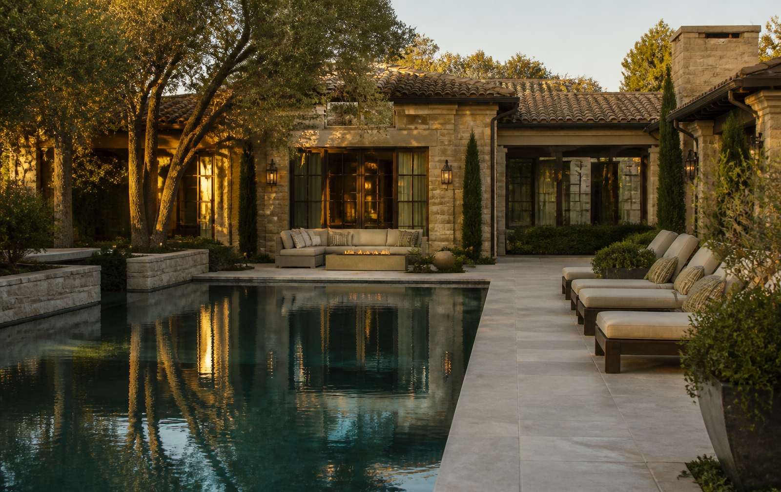 Completed exterior capital improvement at an Orange County estate