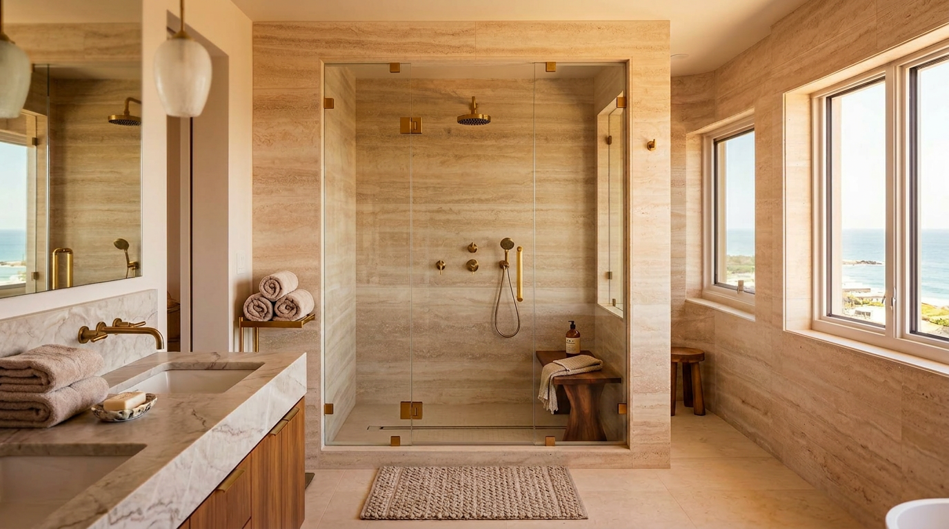Luxury Orange County bathroom remodel by SABA Method